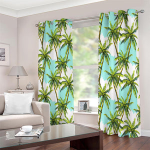 Palm Tree Tropical Pattern Print Extra Wide Grommet Curtains