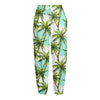 Palm Tree Tropical Pattern Print Fleece Lined Knit Pants