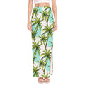 Palm Tree Tropical Pattern Print High Slit Maxi Skirt