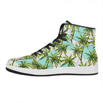 Palm Tree Tropical Pattern Print High Top Leather Sneakers