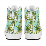 Palm Tree Tropical Pattern Print High Top Leather Sneakers