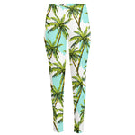 Palm Tree Tropical Pattern Print High-Waisted Pocket Leggings
