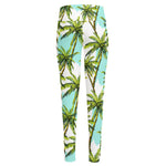 Palm Tree Tropical Pattern Print High-Waisted Pocket Leggings
