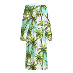 Palm Tree Tropical Pattern Print Hooded Bathrobe