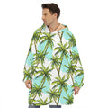 Palm Tree Tropical Pattern Print Hoodie Blanket