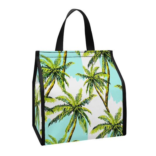 Palm Tree Tropical Pattern Print Insulated Lunch Tote