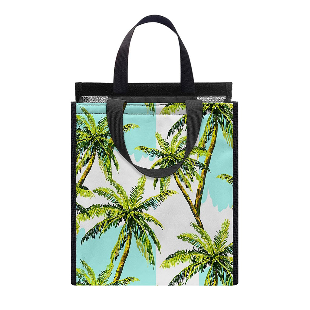 Palm Tree Tropical Pattern Print Insulated Lunch Tote