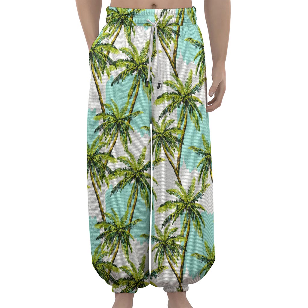 Palm Tree Tropical Pattern Print Lantern Pants