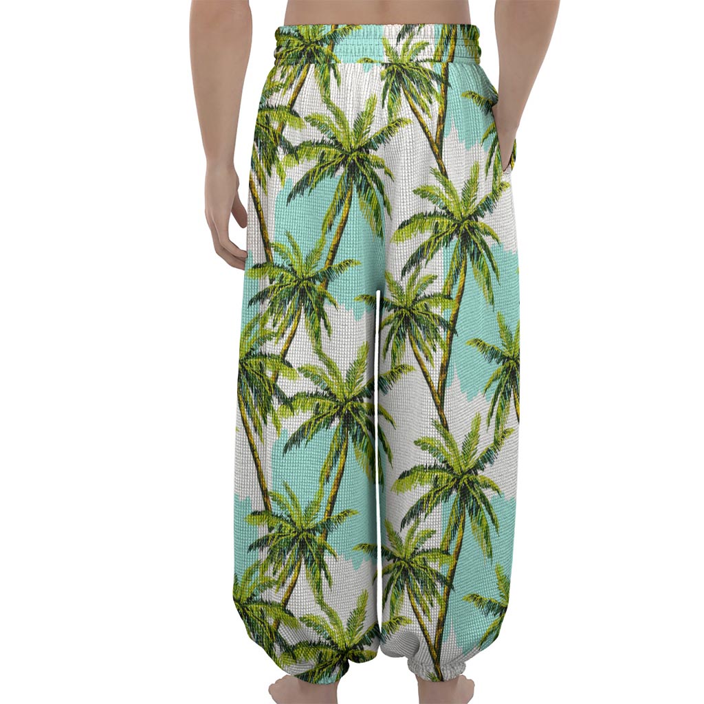 Palm Tree Tropical Pattern Print Lantern Pants