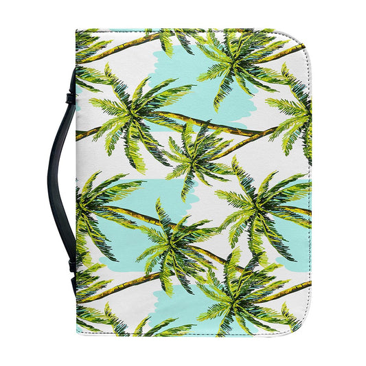 Palm Tree Tropical Pattern Print Leather Bible Cover