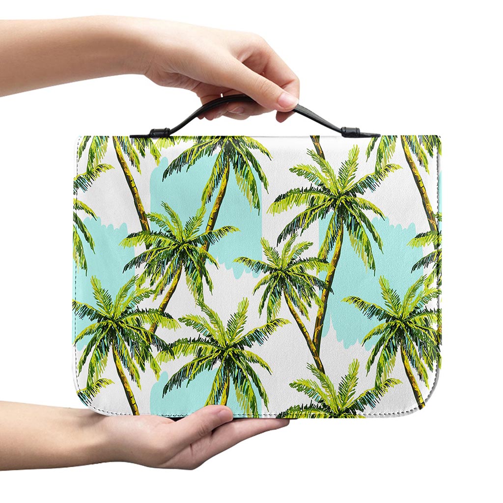 Palm Tree Tropical Pattern Print Leather Bible Cover