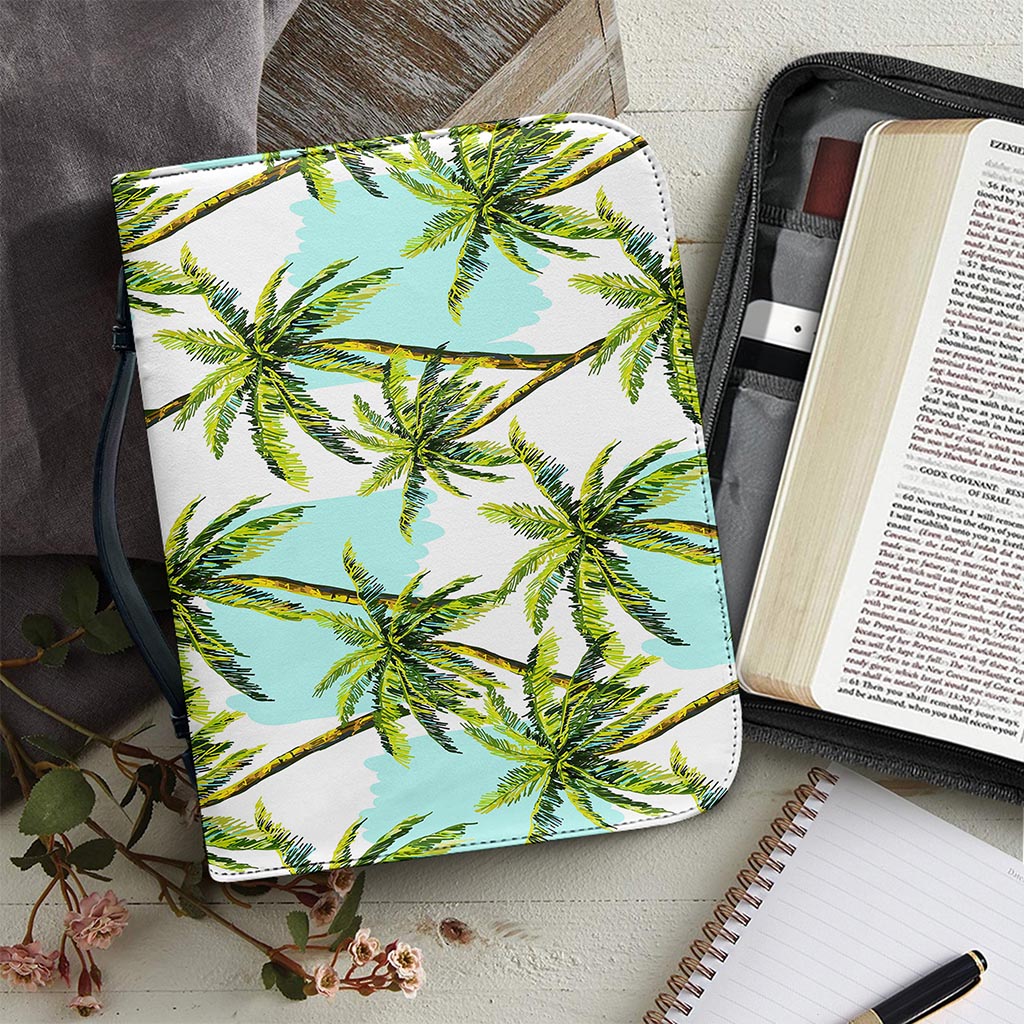 Palm Tree Tropical Pattern Print Leather Bible Cover