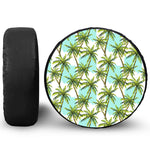 Palm Tree Tropical Pattern Print Leather Spare Tire Cover