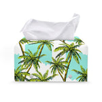 Palm Tree Tropical Pattern Print Leather Tissue Box Cover