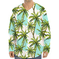 Palm Tree Tropical Pattern Print Long Sleeve Baseball Jersey