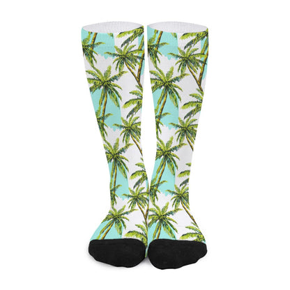 Palm Tree Tropical Pattern Print Long Socks