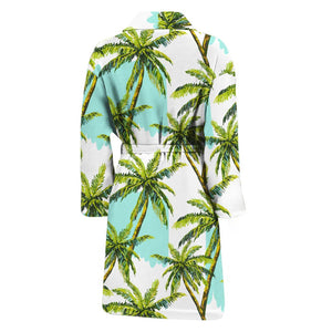 Palm Tree Tropical Pattern Print Men's Bathrobe