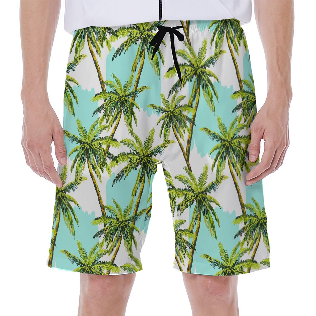 Palm Tree Tropical Pattern Print Men's Beach Shorts