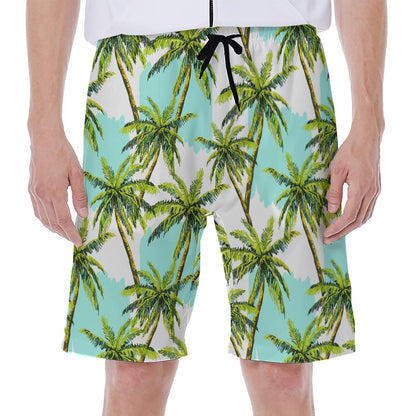 Palm Tree Tropical Pattern Print Men's Beach Shorts