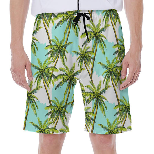 Palm Tree Tropical Pattern Print Men's Beach Shorts