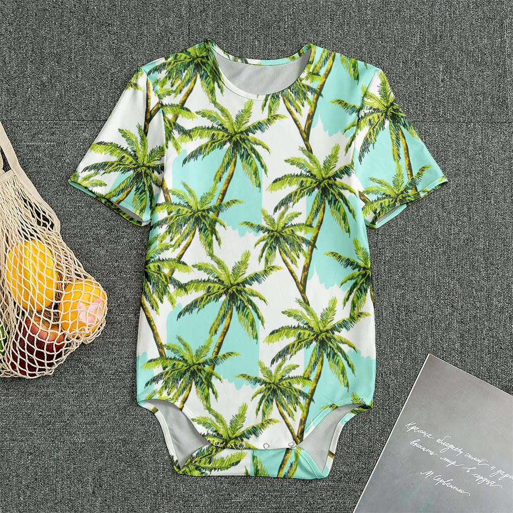 Palm Tree Tropical Pattern Print Men's Bodysuit