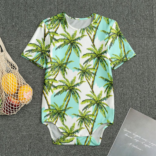 Palm Tree Tropical Pattern Print Men's Bodysuit