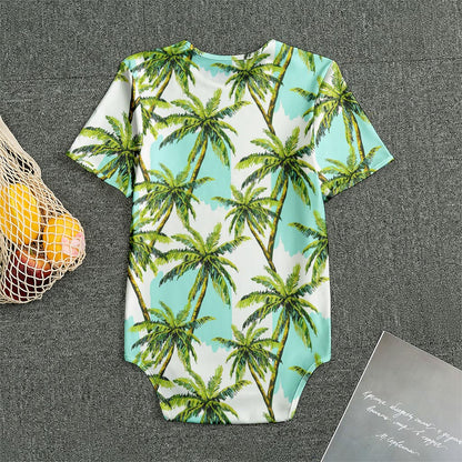 Palm Tree Tropical Pattern Print Men's Bodysuit