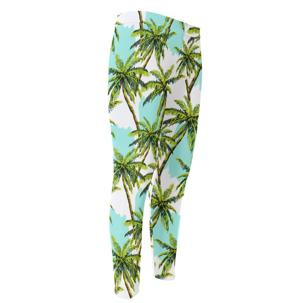 Palm Tree Tropical Pattern Print Men's Compression Pants