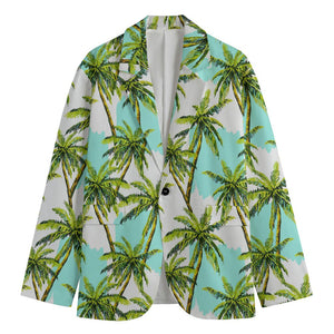 Palm Tree Tropical Pattern Print Men's Cotton Blazer