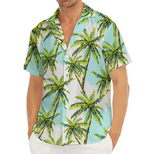 Palm Tree Tropical Pattern Print Men's Deep V-Neck Shirt