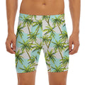 Palm Tree Tropical Pattern Print Men's Long Boxer Briefs