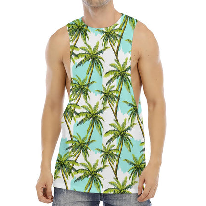 Palm Tree Tropical Pattern Print Men's Muscle Tank Top
