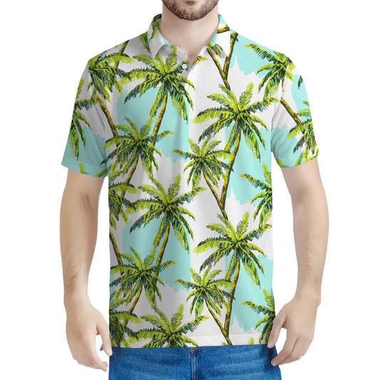 Palm Tree Tropical Pattern Print Men's Polo Shirt