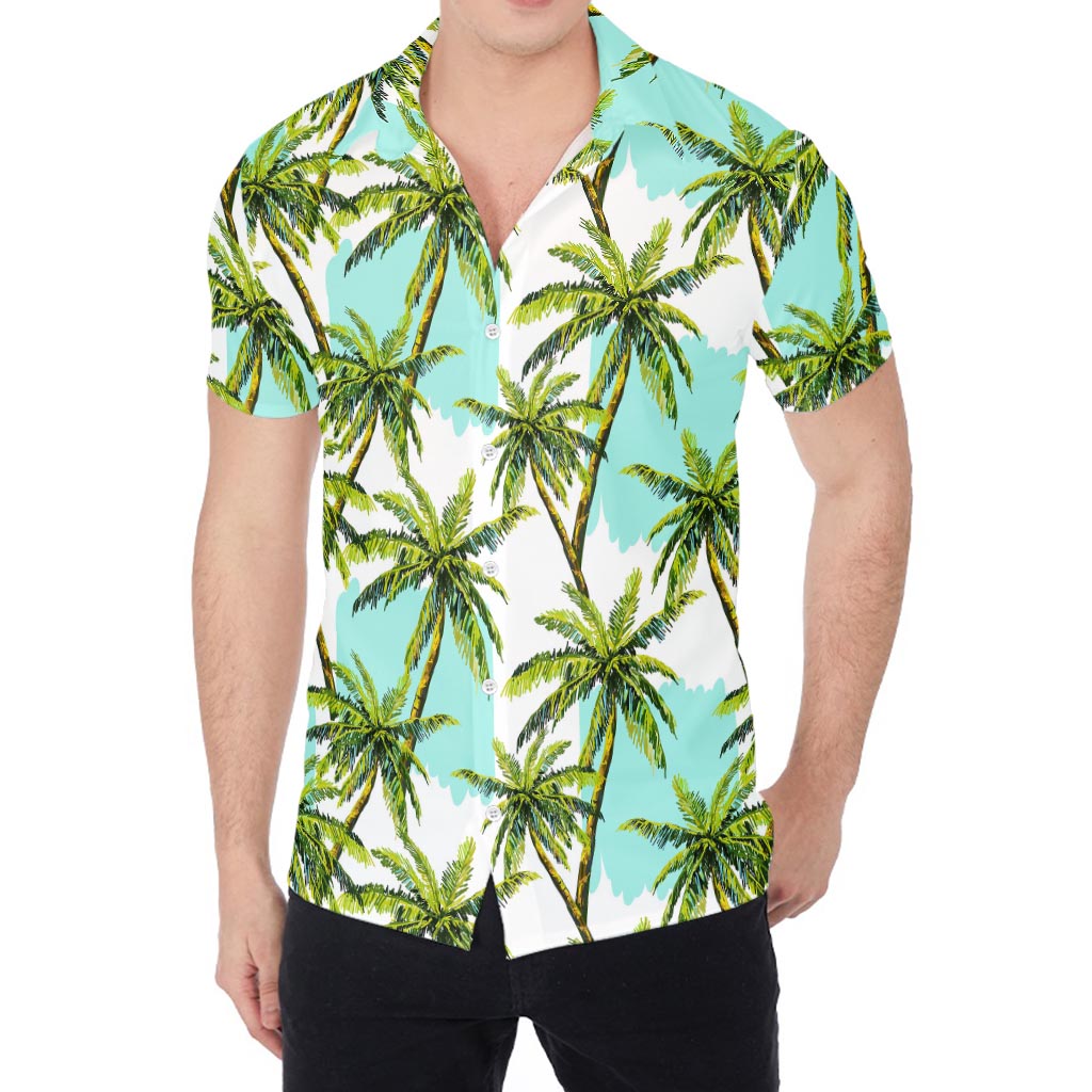 Palm Tree Tropical Pattern Print Men's Shirt