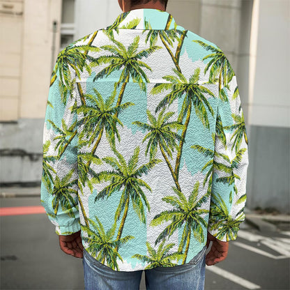 Palm Tree Tropical Pattern Print Men's Shirt Jacket