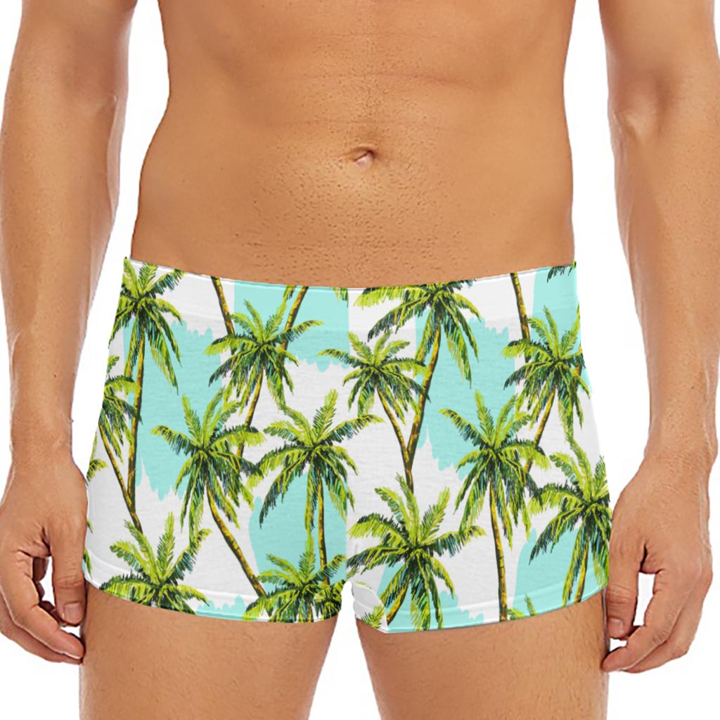 Palm Tree Tropical Pattern Print Men's Short Boxer Briefs