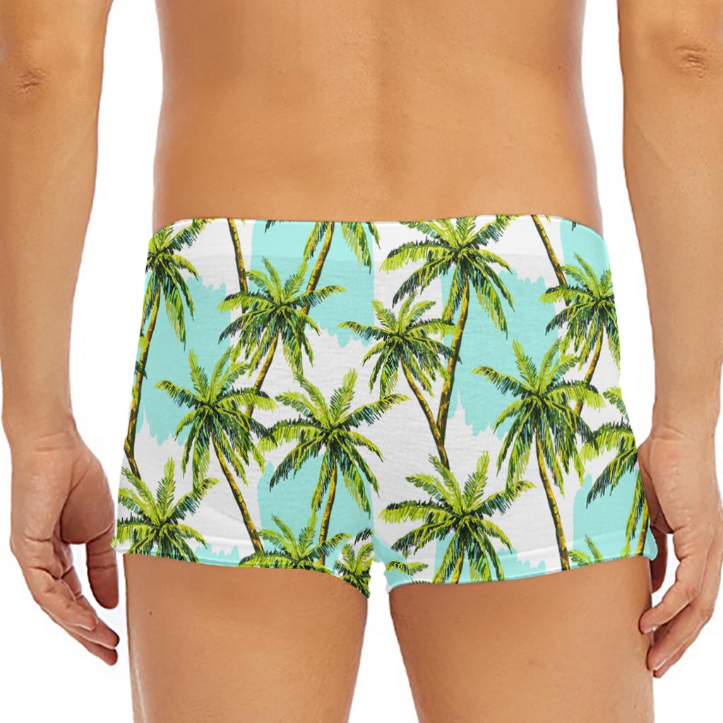 Palm Tree Tropical Pattern Print Men's Short Boxer Briefs