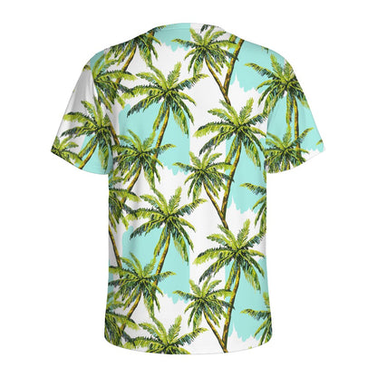 Palm Tree Tropical Pattern Print Men's Sports T-Shirt