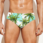 Palm Tree Tropical Pattern Print Men's Swim Briefs