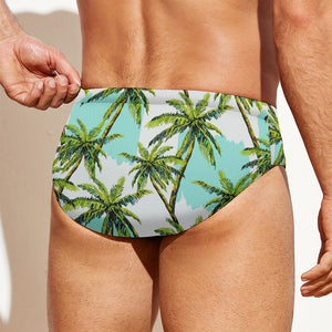 Palm Tree Tropical Pattern Print Men's Swim Briefs