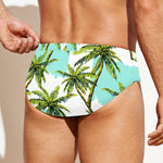 Palm Tree Tropical Pattern Print Men's Swim Briefs
