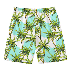 Palm Tree Tropical Pattern Print Men's Swim Trunks