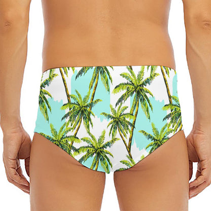 Palm Tree Tropical Pattern Print Men's Triangle Swim Briefs