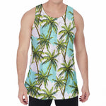 Palm Tree Tropical Pattern Print Men's Velvet Tank Top