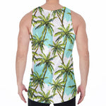 Palm Tree Tropical Pattern Print Men's Velvet Tank Top