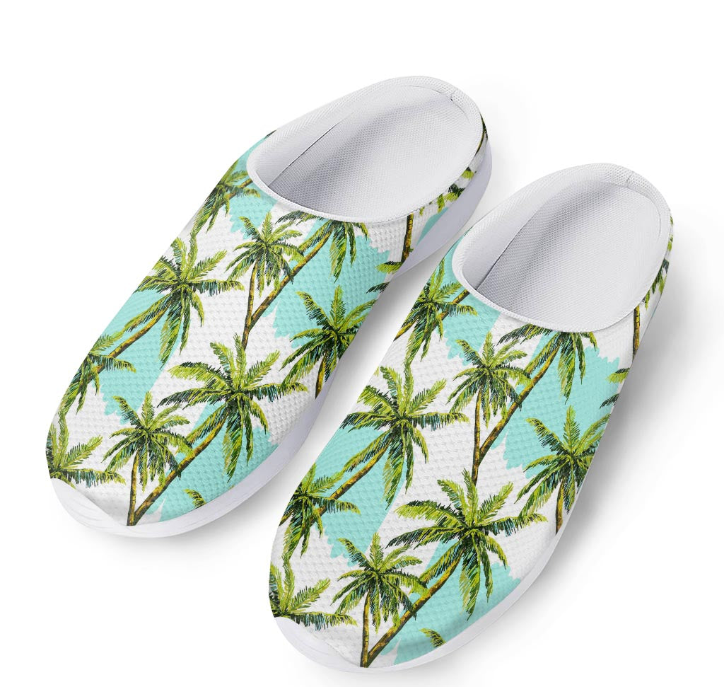 Palm Tree Tropical Pattern Print Mesh Casual Shoes