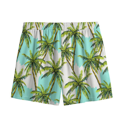 Palm Tree Tropical Pattern Print Mesh Shorts