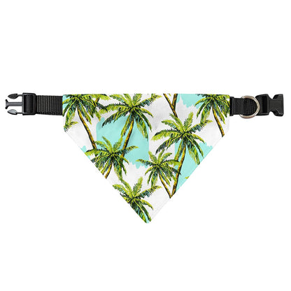 Palm Tree Tropical Pattern Print Over The Collar Dog Bandana
