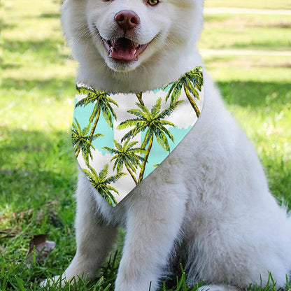 Palm Tree Tropical Pattern Print Over The Collar Dog Bandana