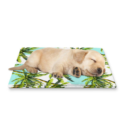 Palm Tree Tropical Pattern Print Pet Cooling Mat Cover